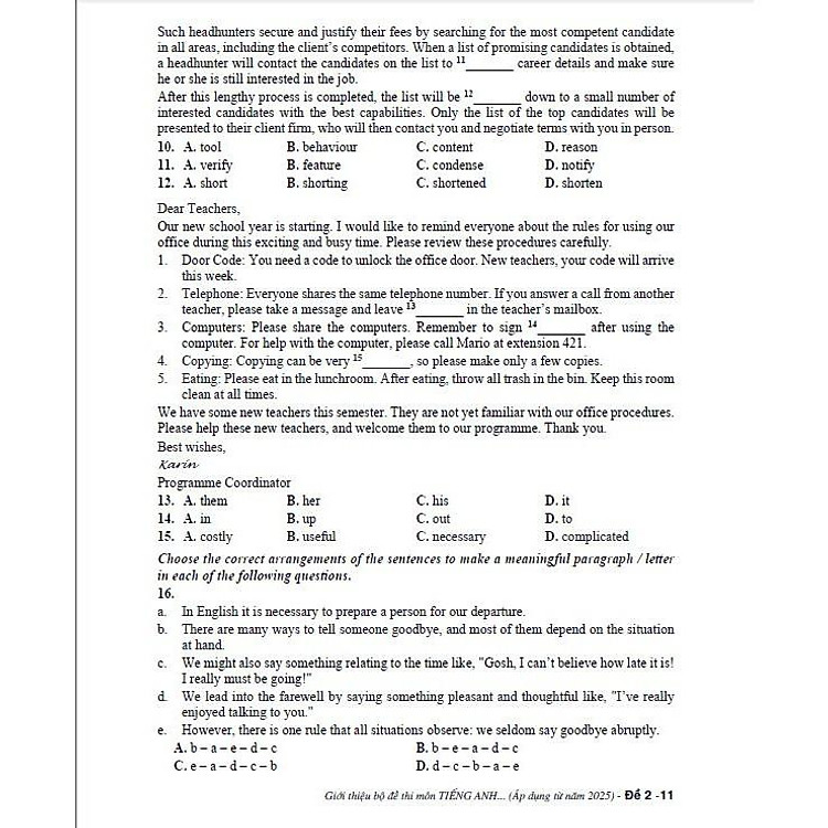 Giới thiệu bộ đề thi môn tiếng anh tốt nghiệp THPT (theo chương trình GDPT mới - áp dụng từ năm 2025) - Ảnh 4