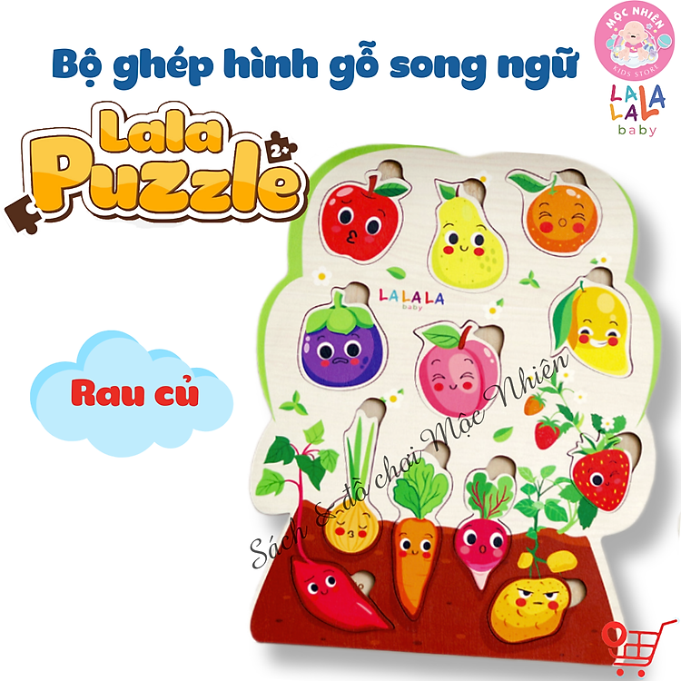 Mua tại MyKingdom: Bảng Núm Ghép Hình Gỗ Lalapuzzle Cho Bé - Ngập tràn khuyến mãi