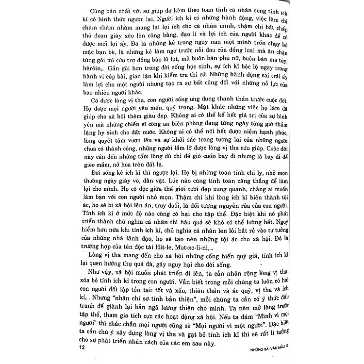 Những Bài Văn Mẫu 12