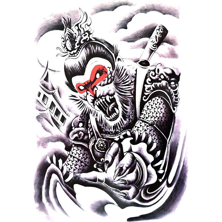 Hình Xăm Dán Ngộ Không QSA237 (21x15cm)