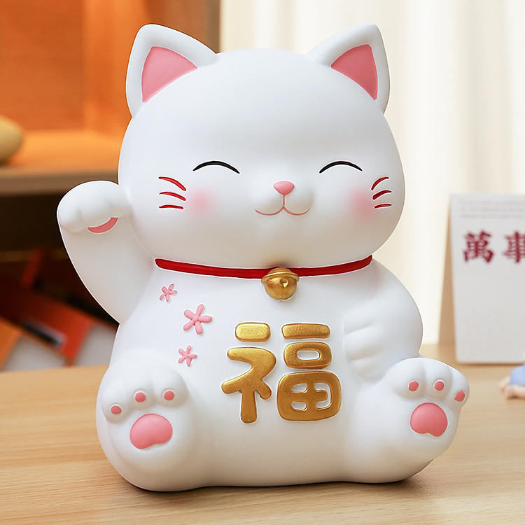 Ống Tiết Kiệm Mèo Trắng Lucky Cat
