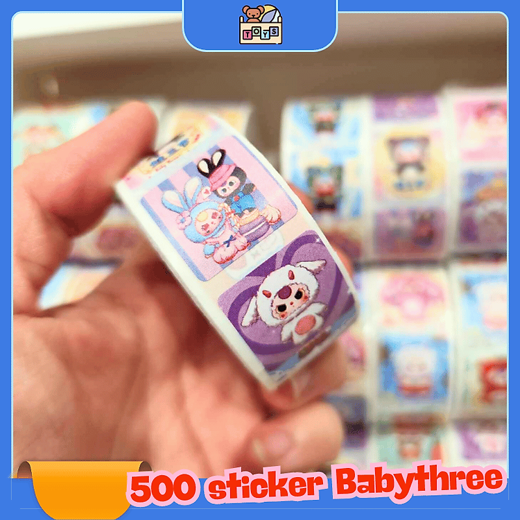 Hộp 24 cuộn sticker 500 nhãn Baby Three - Ảnh 4