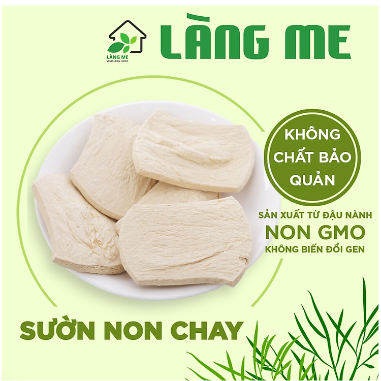 Sườn Chay Loại Ngon ( 1 Kg và 5 Kg ) , Thực Phẩm Chay Thành Phần Tự Nhiên Không Chất Bảo Quản Không Biến Đổi Gen Sườn Non Chay Làng Me