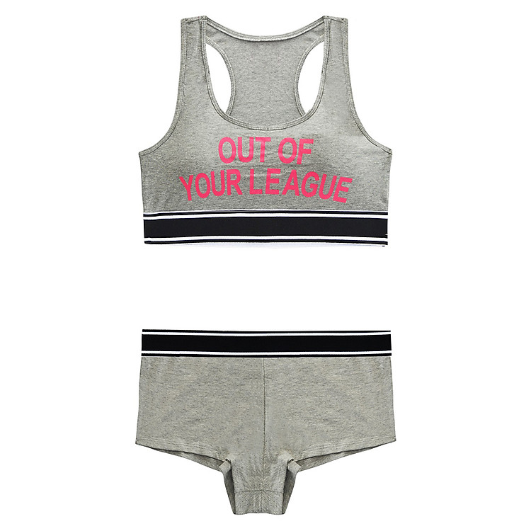 Đồ Lót Nguyên Bộ Thể Thao Out Of Your League Sport Bra & Undie Set Viviane AN1217_22 - Ghi