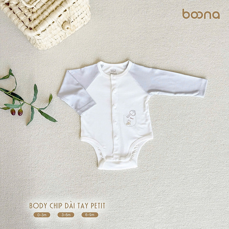 Bộ body chip dài tay petit Boona cho bé