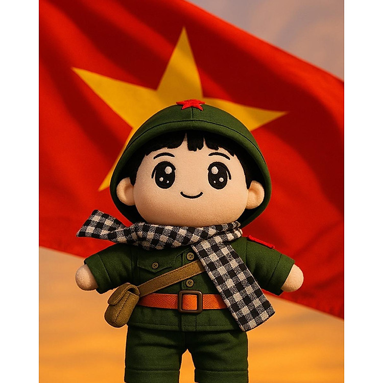 Gấu Bông Yêu Nước Chú Bộ Đội 25 cm Chính hãng Ưu đãi - Hình ảnh 4