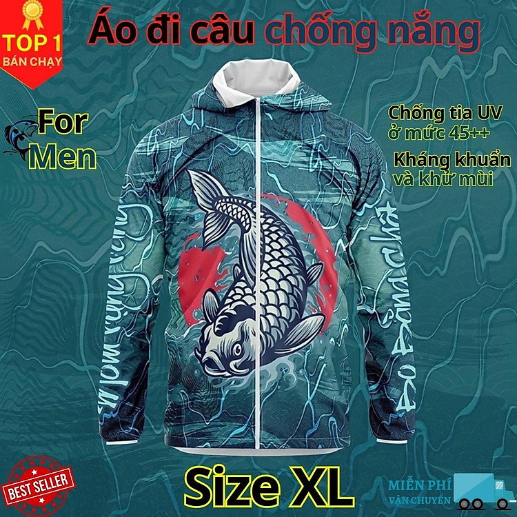 Áo câu cá thời trang chống nắng đủ size từ 50-85kg - Áo đi câu chất liệu chống tia UV cao cấp D Danido