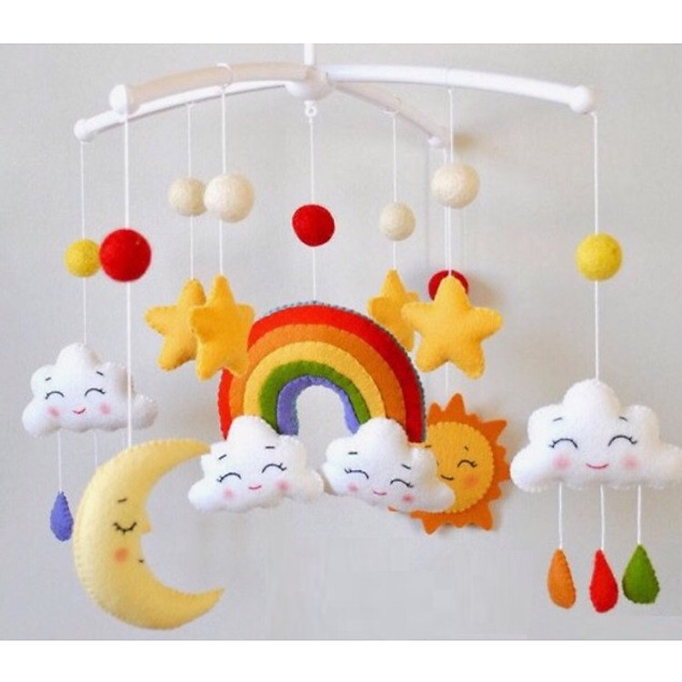 Đồ chơi treo nôi cũi kích thích thị giác hình Cầu vồng