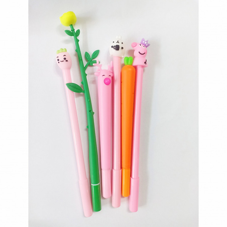 6 Cây Bút Bi Cà Rốt - Cây Xanh - Thú Cưng