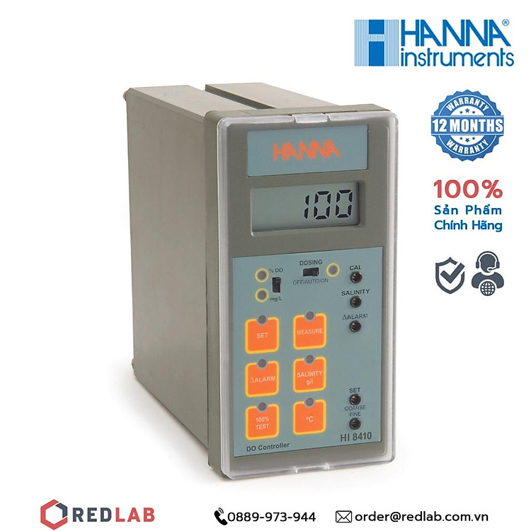 Màn hình hiển thị và kiểm soát nhiệt độ/oxy hòa tan Hanna HI8410