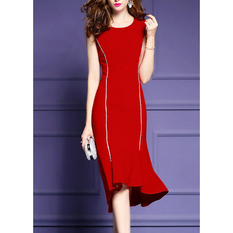 Đầm ôm đuôi cá phối cườm cao cấp GOTI383