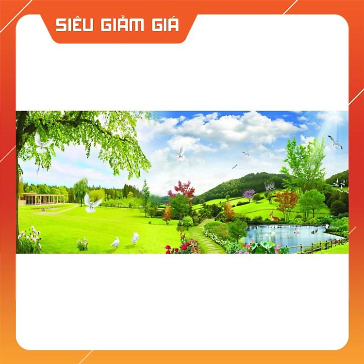 Decal dán tường hình tranh 3D phủ kim sa Nhật Bản mặt sau có keo bóc dán