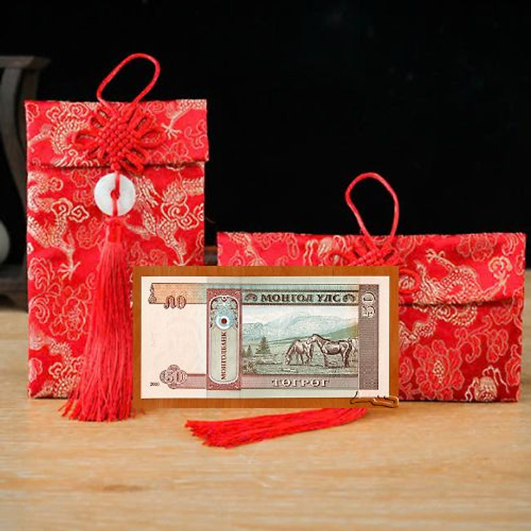 Túi gấm màu cam 50 Mông Cổ - Ảnh 2