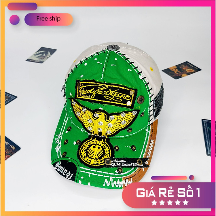 Nón kết four 441 Mũ lưỡi trai thời trang cao cấp đại bàng thêu full màu xanh cực đẹp