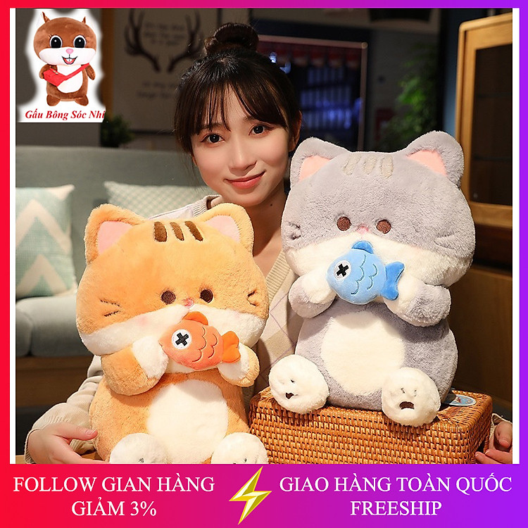 Mua tại MyKingdom: Gấu bông mèo ôm cá cao cấp - Ngập tràn khuyến mãi