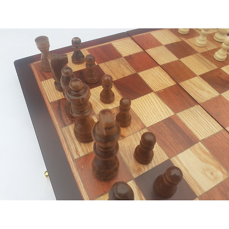Bàn cờ vua gỗ tự nhiên 35x36cm Chính hãng Giá rẻ - Hình ảnh 4