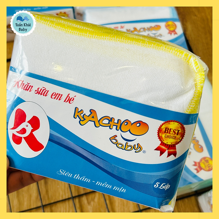 Túi 10 khăn sữa sơ sinh Kachoo Chính hãng Giá rẻ - Hình ảnh 4