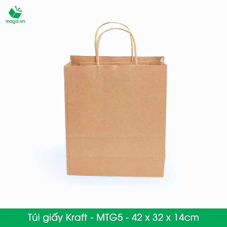Bộ Túi Giấy Kraft (50 chiếc) 42x32x14 cm - Nâu - Ảnh 4