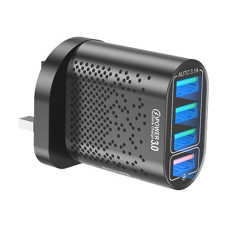 Quick Charge USB Wall Charger,Fast Charger 4-Port Power Adapter Charging Block with QC 3.0 Plug for iPhone 11Pro/MAX/X/XS/XR/XS Max/8/7/6/Plus