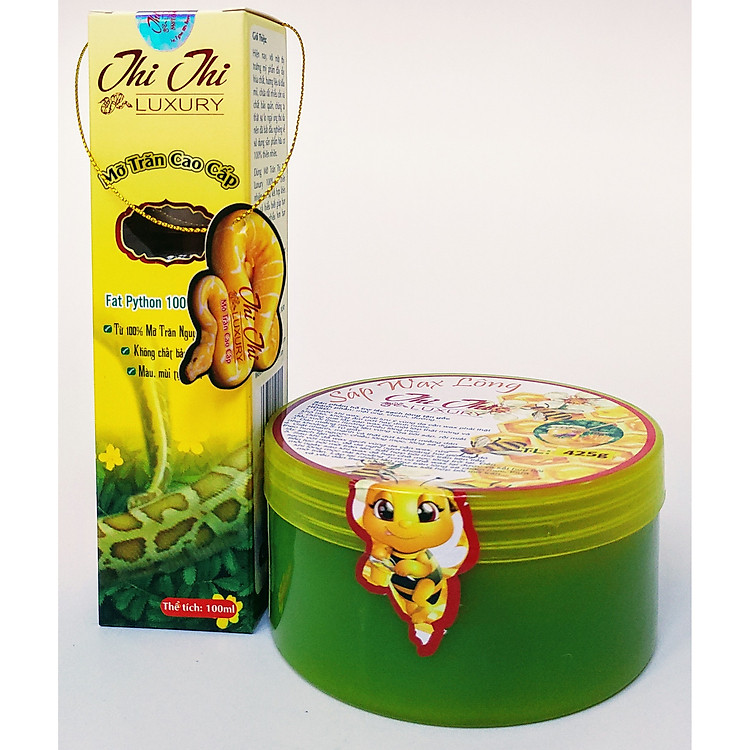 MỠ TRĂN NGUYÊN CHẤT 100ML & SÁP WAX LÔNG HỦ TO 425G THI THI LUXURY TẶNG BỘ DỤNG CỤ WAX / COMBO TRIỆT LÔNG VĨNH VIỄN TAY, CHÂN, NÁCH, BỤNG