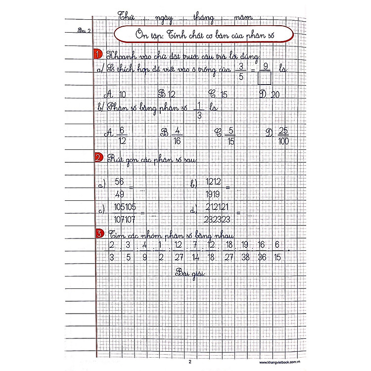Vở Ô Li Bài Tập Toán - Lớp 5 (Quyển 1) - Ảnh 5