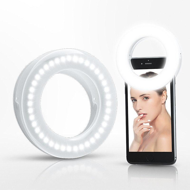 Đèn Led Tròn Gắn Điện Thoại Hỗ Trợ Chụp Ảnh Selfie 3 Màu