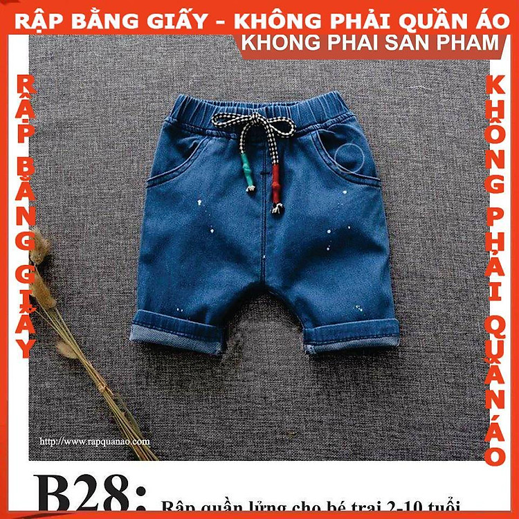 Rập giấy A0 quần lửng bé trai mã B28 (7 chiếc)