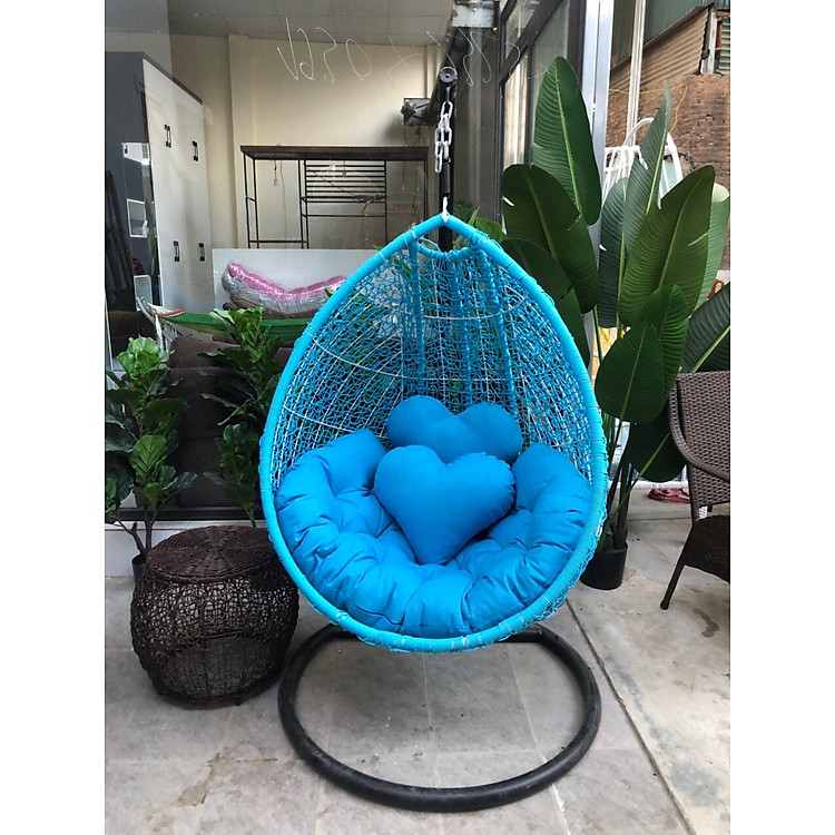 Xích đu đơn XĐN2 chất liệu khung sắt mây nhựa cao cấp juno sofa