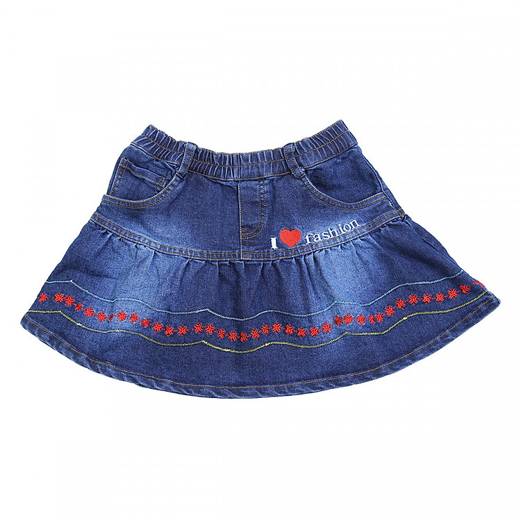Chân Váy Jean Bé Gái VTA Kids BG41109 – Xanh Đậm