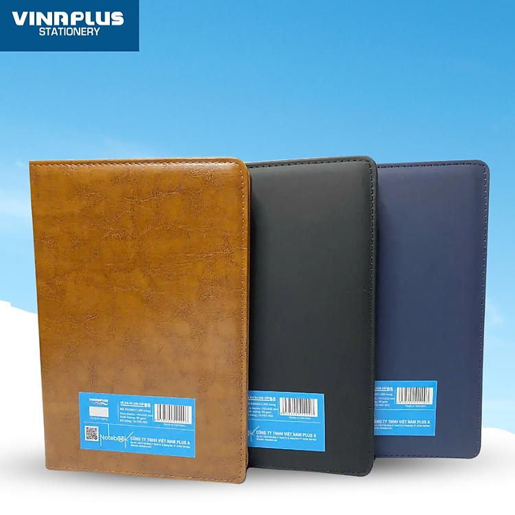 Sổ tay bìa da B5 (200 trang) Vinaplus 20021 - Màu nâu - Ảnh 2
