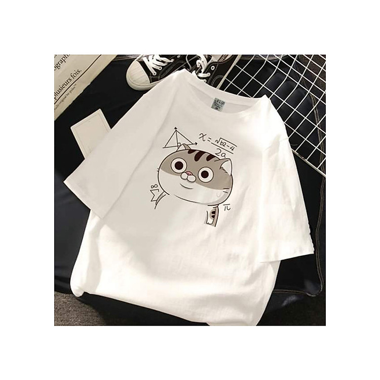 Áo phông Unisex chú mèo Ami Bụng Bự tinh nghịch kiểu dáng Freesize- Giao hình ngẫu nhiên