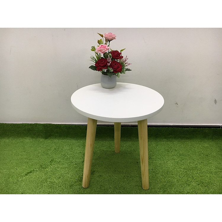 Bàn tròn sofa phòng khách 40x45, bàn trà, bàn coffee, cafe, cà phê, bàn gỗ sivali01