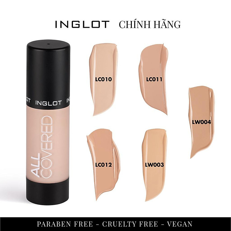 Kem nền Che phủ hoàn hảo lâu trôi All Covered Foundation Inglot - 35ml