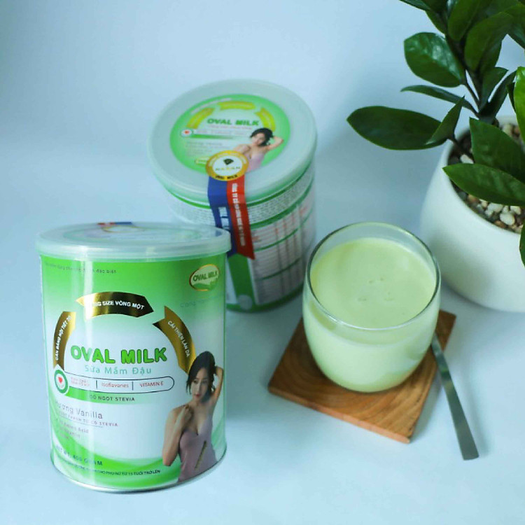 2 Hộp Sữa Mầm Đậu Nành Oval Milk Tăng Vòng 1 - Cân Bằng Nội Tiết Tố Nữ - Đẹp Dáng - Đẹp Da