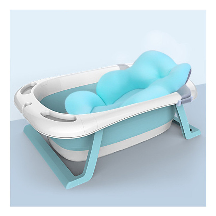 Chậu tắm gấp gọn cho bé có nhiệt kế đo nhiệt độ nước (Tặng kèm phao tắm tiện lợi)