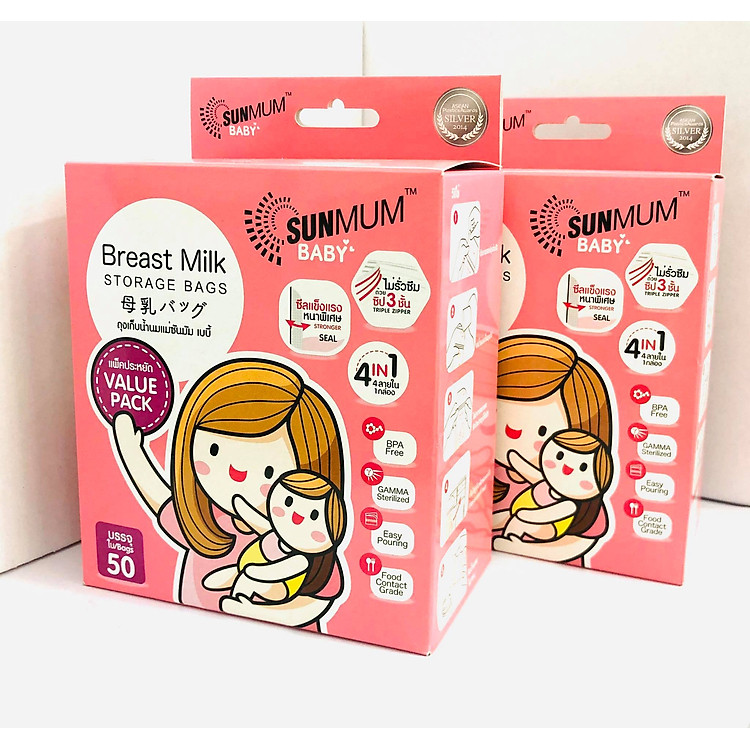 Combo 2 hộp túi trữ sữa Sunmum Chính hãng Giá rẻ - Hình ảnh 5