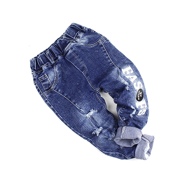 Quần jean dài co giãn rách bụi cho bé trai hàng Quảng Châu 12 đến 17 kg 05033