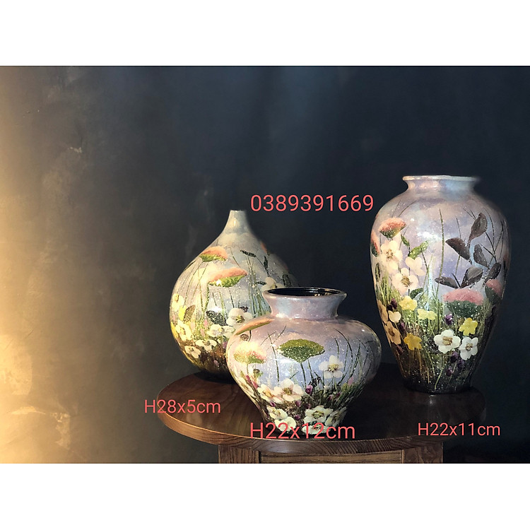 LỌ HOA VẼ TAY SƠN MÀI MANG PHONG CÁCH VẼ 3D