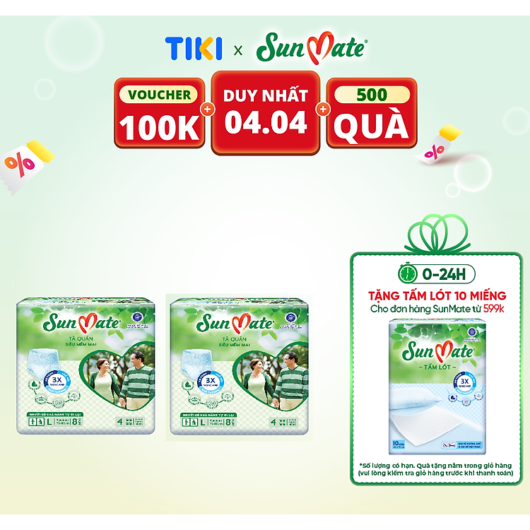 Combo 2 Tã Quần Người Lớn Sunmate Chính hãng Tiết kiệm