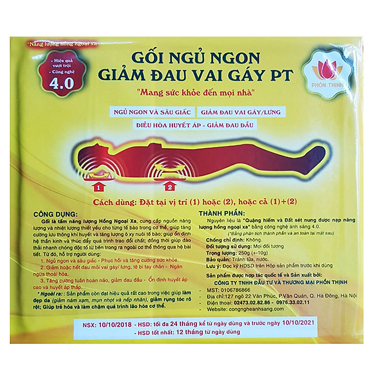 Gối Ngủ Ngon Giảm Đau Vai Gáy PT