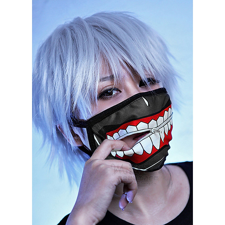 Khẩu trang Tokyo ghoul (có dây kéo) - Màu Đen