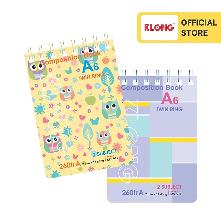 Sổ Kẻ Ngang Lò Xo KLONG A6 (260 trang)