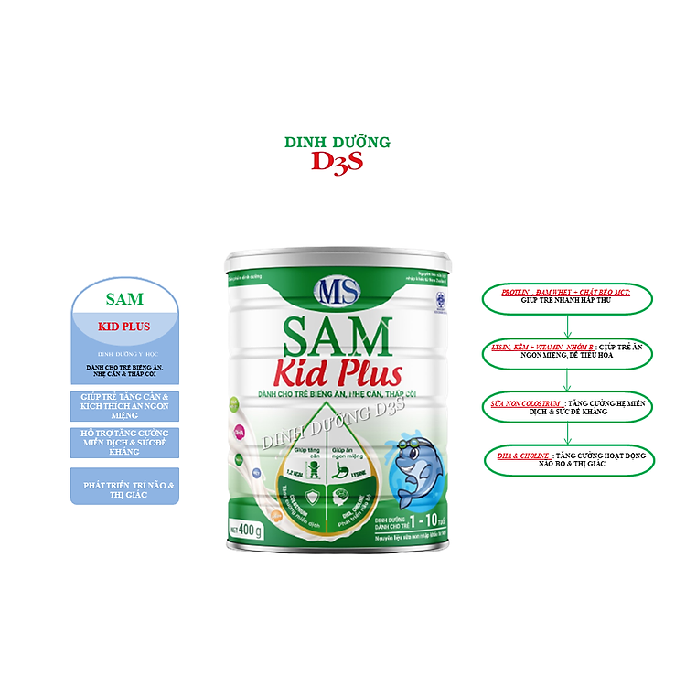 Nơi mua Sữa bột SAM KID PLUS cho trẻ biếng ăn Chính hãng Tiết kiệm