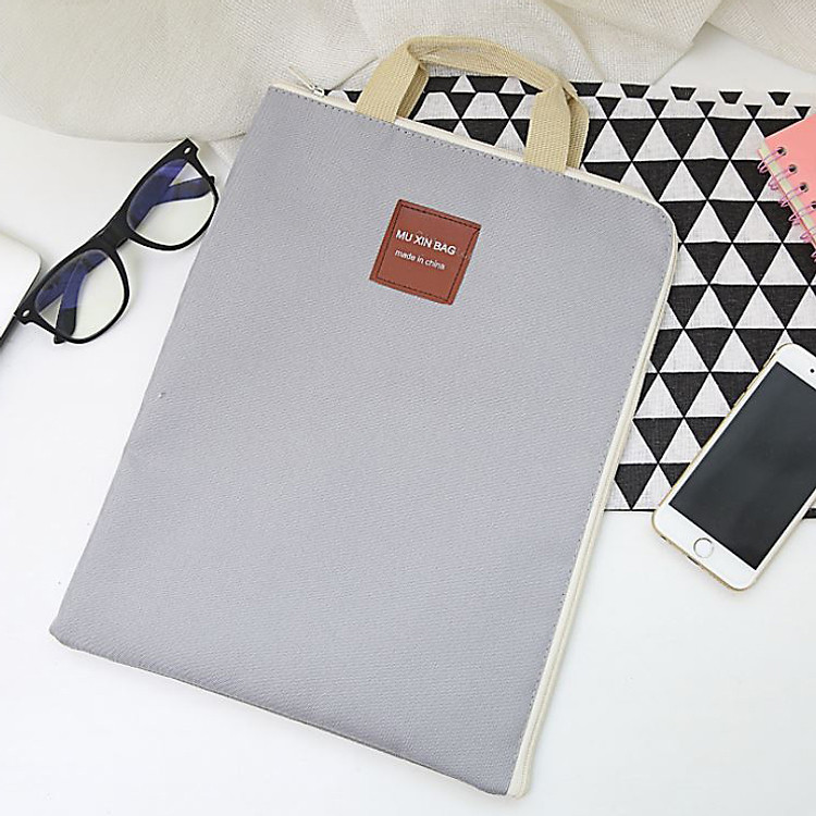 Túi Vải Đựng Tài Liệu Khổ A4 Có Quai Xách Khóa Kéo