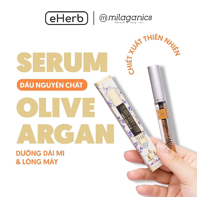 Serum dưỡng mi từ dầu nguyên chất (dừa, olive, argan) hiệu quả sau 3 tuần MILAGANICS 5ml (tuýp)