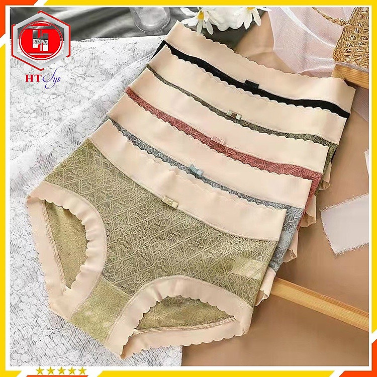 |Mã QL08| Combo 5 Quần Lót Ren Nữ - Quần Chip Nữ Cạp Và Viền Su Mát Lạnh Co Giãn Thoải Mái - Mẫu Mới - Quần Lót Nữ Cao Cấp