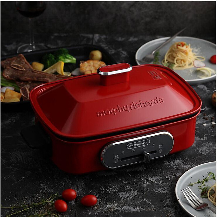 Nồi Lẩu Điện Đa Năng Cao Cấp Morphy Richards MR9088 (2,5L) - Có 3 Khay Hấp, Lẩu, Nướng Riêng Biệt - Hàng Chính Hãng