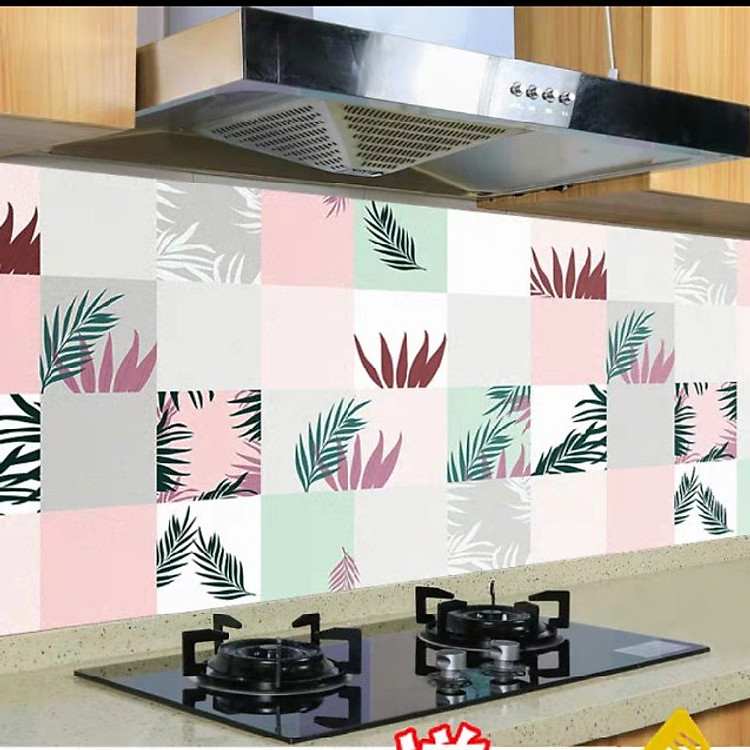 Cuộn 3 Mét Decal Giấy Dán Bếp Tráng Nhôm Cách Nhiệt Lá Dương Xỉ (3 Mét Dài x 0.6 Mét Rộng)