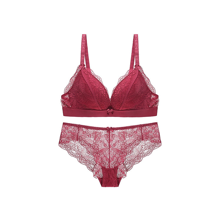 Bộ đồ lót cao cấp không gọng đệm vừa quần ren xuyên thấu