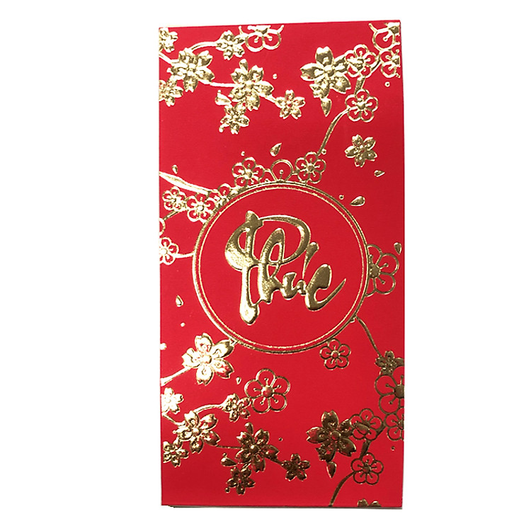 Set 6 Bao Lì Xì 2019 Ép Kim May Mắn Chữ Phúc